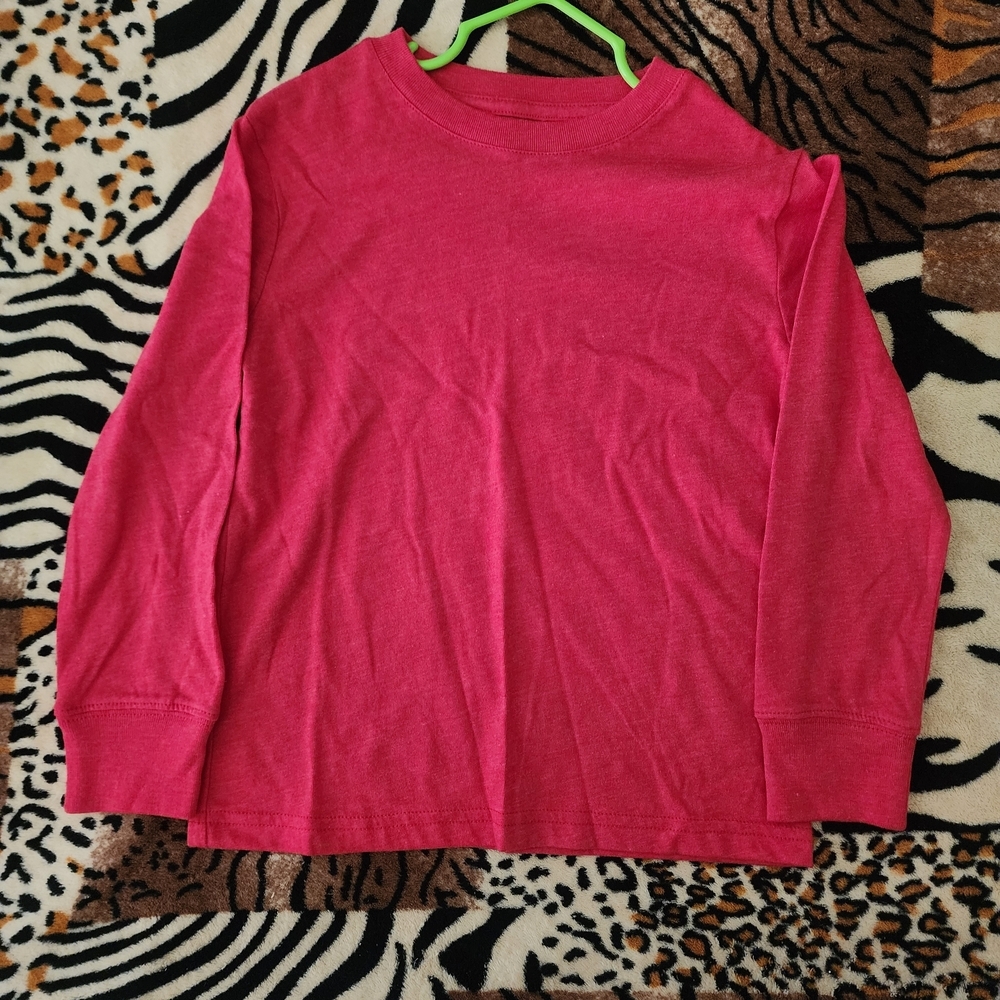 Cat & Jack Boys Vibrant Red Long Sleeve Basic Crewneck XS 4/5
